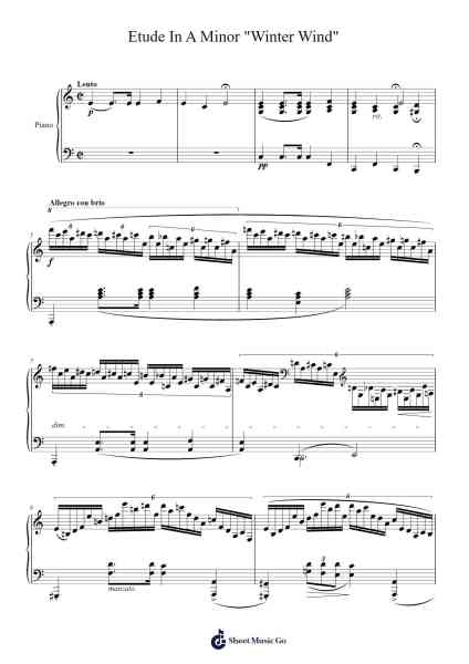 Etude In A Minor "Winter Wind", Op. 25, No. 11 Sheet Music by Fryderyk Chopin-Arr.Danchloe