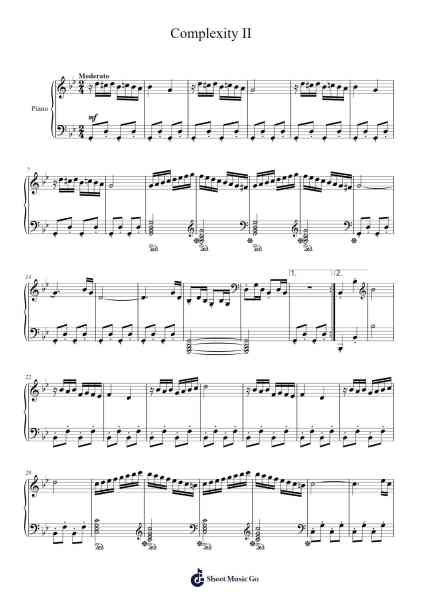 Complexity II Sheet Music by Popjill Holtzy-Arr.Gailgale