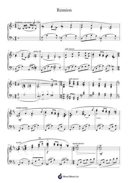 Reunion Sheet Music by Popthus-Arr.Groral