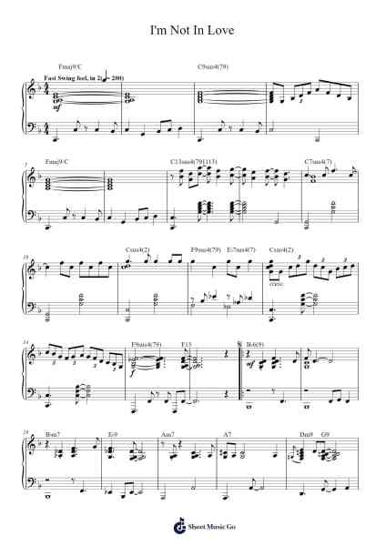 I'm Not In Love Sheet Music by 10cc-Arr.Websjean Hodgdre