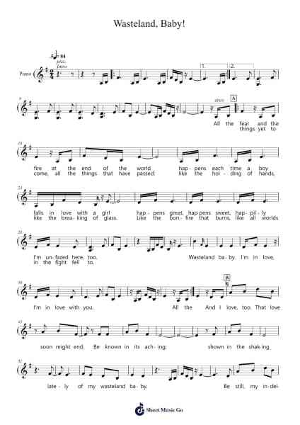 Wasteland, Baby! Sheet Music by Hozier-Arr.Warges Morestone