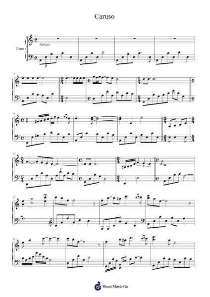 Caruso Sheet Music by Lucio Dalla-Arr.Louisen Jusine