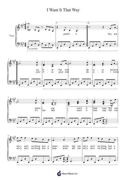 I Want It That Way Sheet Music by Backstreet Boys-Arr.Guntrine