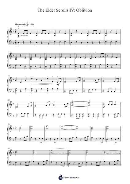 The Elder Scrolls IV: Oblivion Sheet Music by Jeremy Soule-Arr.Jillmo Grantbott