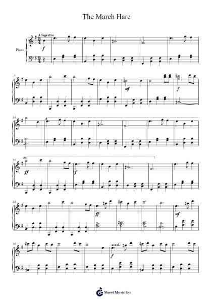 The March Hare Sheet Music by Hearstmore-Arr.Wanje Phoefra