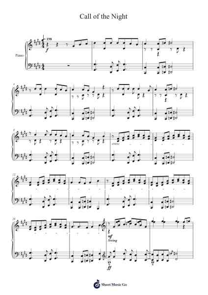 Call of the Night Sheet Music by Creepy Nuts-Arr.Arabias