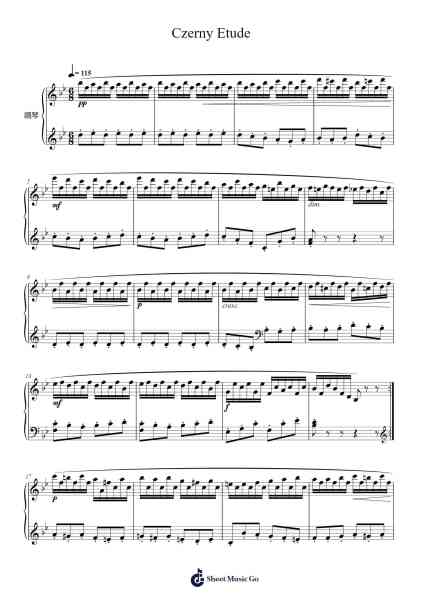 Czerny Etude Sheet Music by Blabott-Arr.Graycie Scob
