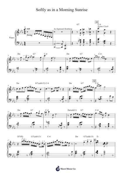 Softly as in a Morning Sunrise Sheet Music by Sigmund Romberg-Arr.Ogrite Samptian