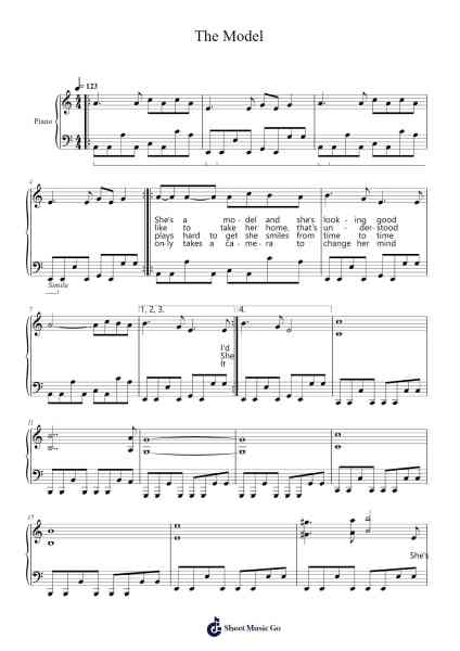 The Model Sheet Music by Kraftwerk-Arr.Gillling