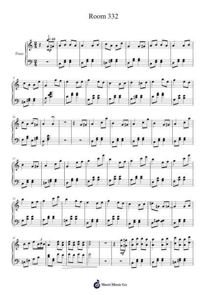 Room 332 Sheet Music by Galimatias-Arr.Cookje
