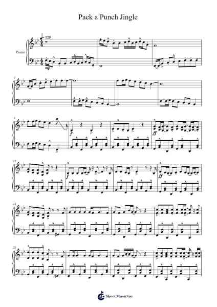 Pack a Punch Jingle Sheet Music by Treyarch Sound-Arr.Fordtodd