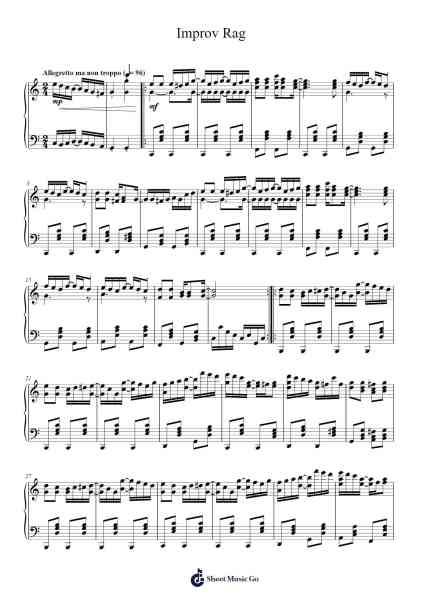 Improv Rag Sheet Music by Cookeda-Arr.Humeleen Bachnat