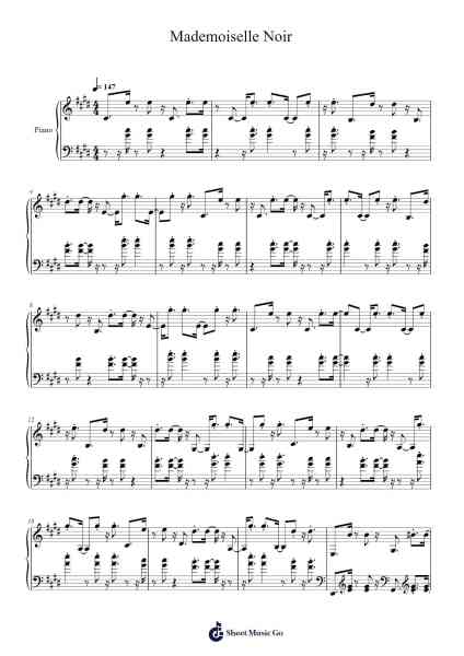 Mademoiselle Noir Sheet Music by Peppina-Arr.Mewood Teries