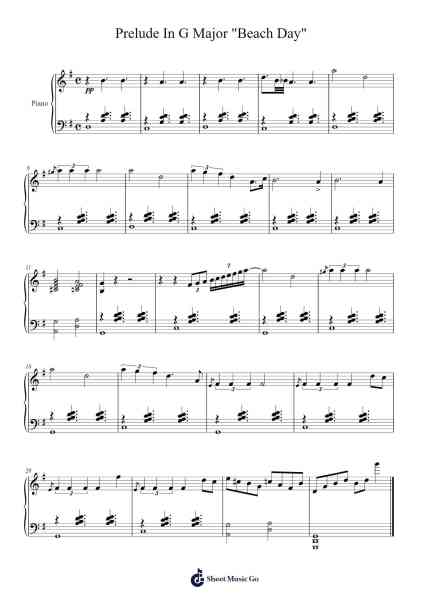 Prelude in G Major "Beach Day" Sheet Music by Vinpert-Arr.Hawat