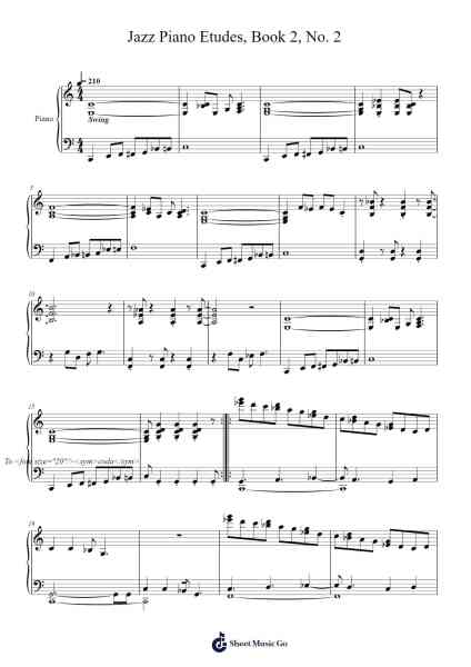 Jazz Piano Etudes, Book 2, No. 2 Sheet Music by Milan Dvořák-Arr.Gwensey Brookving