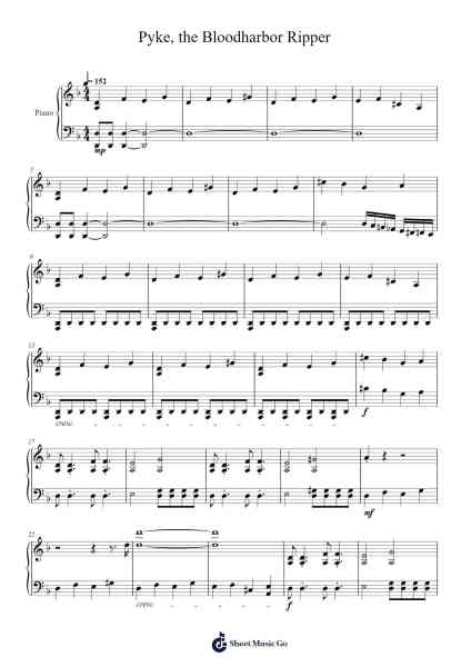 Pyke, the Bloodharbor Ripper Sheet Music by Riot Games-Arr.Blansid Pashaw