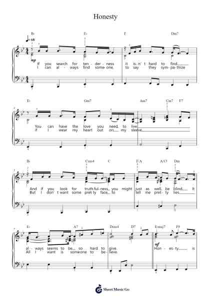 Honesty Sheet Music by Billy Joel-Arr.Scottcy Bachfinn