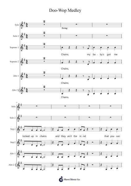 Doo-Wop Medley Sheet Music by slctreble-Arr.Tifstal Noelvogt