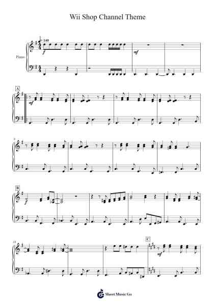 Wii Shop Channel Theme Sheet Music by Kazumi Totaka-Arr.Clairenor Jouvic