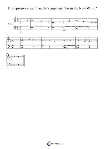 Thompsons easiest piano2- Symphony "From the New World" Sheet Music by Antonín Dvořák-Arr.Bridrian