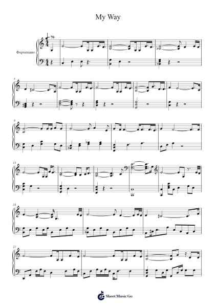 My Way Sheet Music by Frank Sinatra-Arr.Shirnett