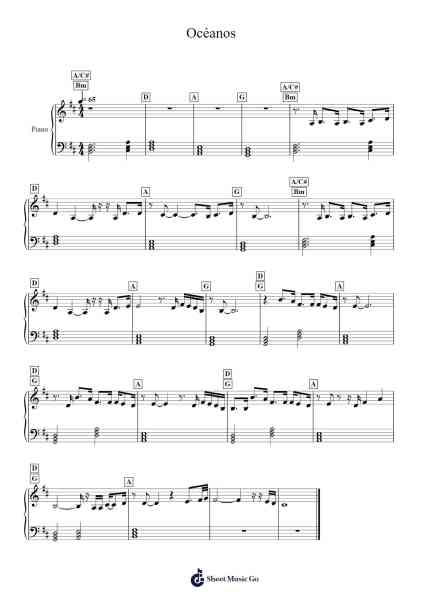 Océanos Sheet Music by Evan Craft-Arr.Walry