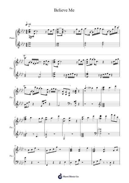 Believe Me Sheet Music by Takeshi Abo-Arr.Osbrow Joeholt