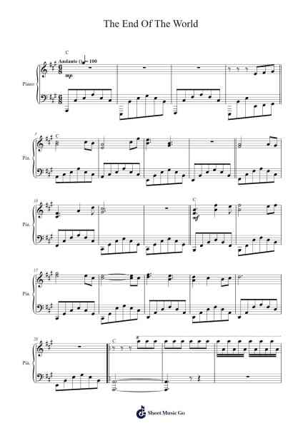 The End Of The World Sheet Music by Skeeter Davis-Arr.Krispert