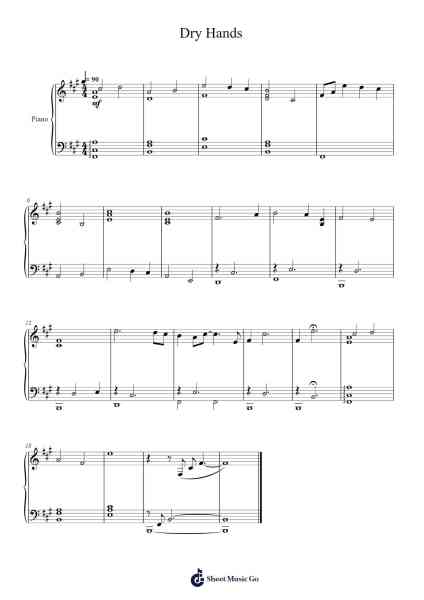 Dry Hands Sheet Music by Daniel Rosenfeld-Arr.Chloemen O'Cazie