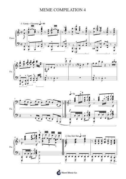 MEME COMPILATION 4 Sheet Music by Esther Marotta-Arr.Saslaide Wattvic