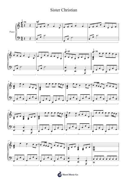 Sister Christian Sheet Music by Night Ranger-Arr.Woodcie Budad