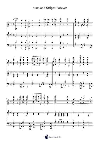 The Stars and Stripes Forever Sheet Music by John Philip Sousa-Arr.Peathew Odeshua