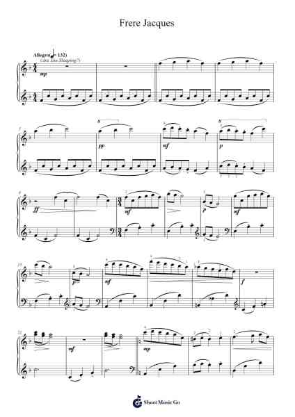 Frere Jacques (Are You Sleeping?) Sheet Music by Traditional-Arr.Bairdxy