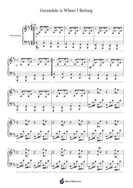 Greendale is Where I Belong Sheet Music by Ludwig Göransson-Arr.Jobnold