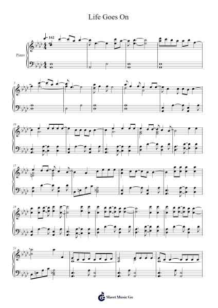 Life Goes On Sheet Music by BTS-Arr.Tedget Milrol