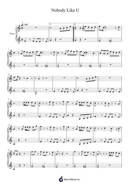 Nobody Like U Sheet Music by 4 Town-Arr.Hooters Xenie