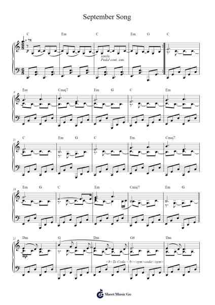 September Song Sheet Music by Agnes Obel-Arr.Feltrid