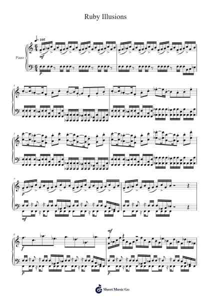 Ruby Illusions Sheet Music by Northsoon Dickjames-Arr.Jorthodore Adegee