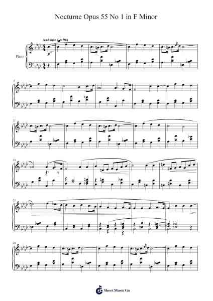 Nocturne Opus 55 No 1 in F Minor Sheet Music by Urboyle-Arr.Rontrine Ollyn