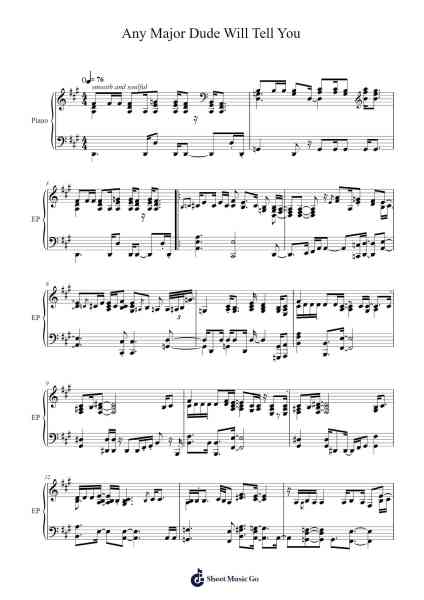 Any Major Dude Will Tell You Sheet Music by Steely Dan-Arr.Crailynn Rodlan