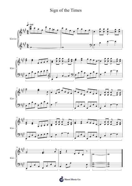 Sign of the Times (Piano Intro) Sheet Music by Europe-Arr.Hudcie Rhoclark