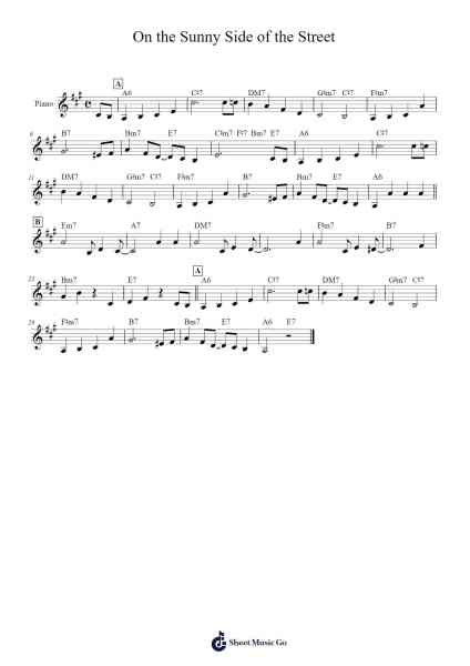 On the Sunny Side of the Street Sheet Music by Jimmy McHugh-Arr.Jesret