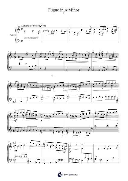 Pieces Breves, Op. 84: No. 3 - Fugue in A Minor Sheet Music by Gabriel Fauré-Arr.Vinpeare