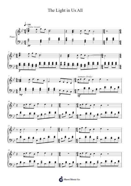 The Light in Us All Sheet Music by Jim Guthrie-Arr.Jefgiles Greren
