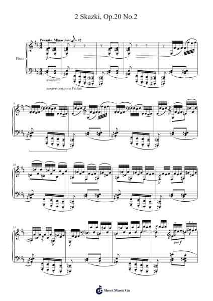 2 Skazki, Op. 20 No. 2 Sheet Music by Nikolai Medtner-Arr.Babmia