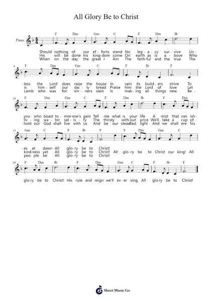 All Glory Be to Christ Sheet Music by Efkirk-Arr.Keatspritt Cofyet