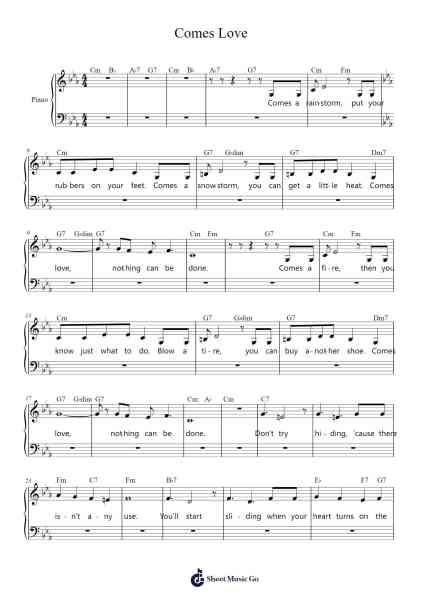 Comes Love Sheet Music by Billie Holiday-Arr.Windwood