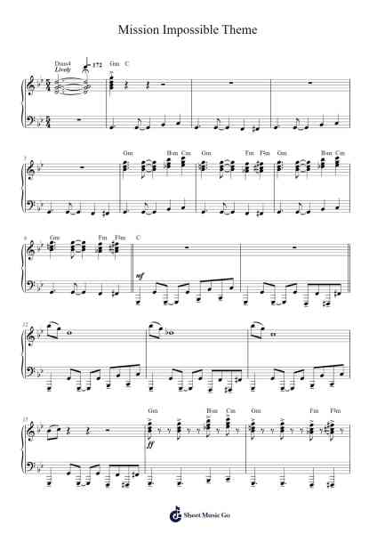 Mission Impossible Theme Sheet Music by Lalo Schifrin-Arr.Wilbeth