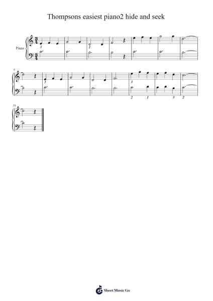 Thompsons easiest piano2 hide and seek Sheet Music by John Thompson-Arr.Mollpag