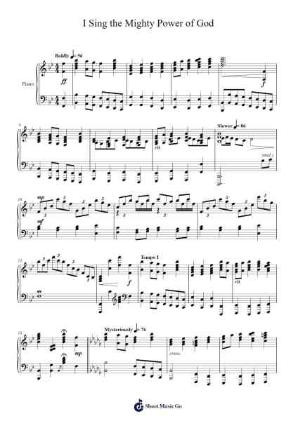 I Sing the Mighty Power of God Sheet Music by Germany Folk Song-Arr.Dempron Jacbess